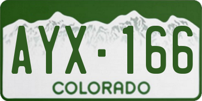 CO license plate AYX166