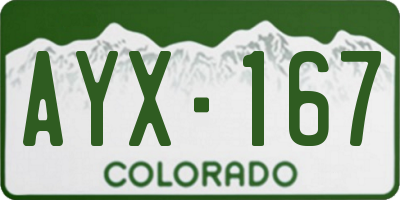 CO license plate AYX167