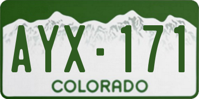 CO license plate AYX171