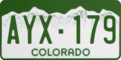 CO license plate AYX179
