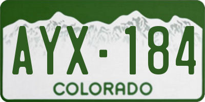 CO license plate AYX184