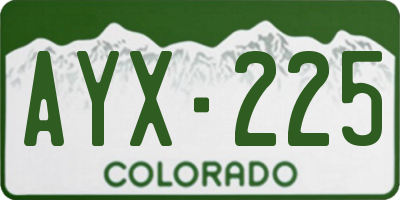 CO license plate AYX225
