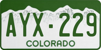 CO license plate AYX229