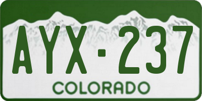 CO license plate AYX237