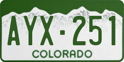 CO license plate AYX251