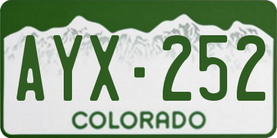 CO license plate AYX252