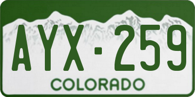 CO license plate AYX259