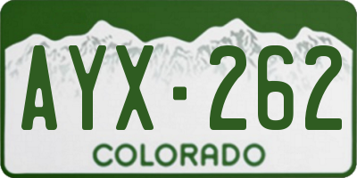 CO license plate AYX262