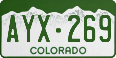 CO license plate AYX269