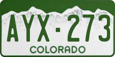 CO license plate AYX273
