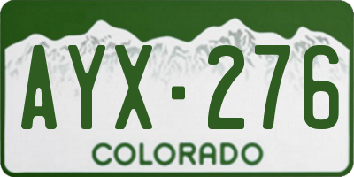 CO license plate AYX276