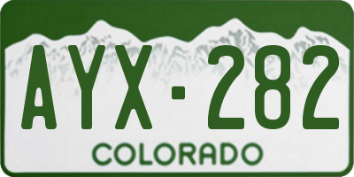 CO license plate AYX282