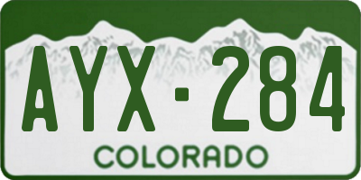 CO license plate AYX284