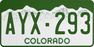 CO license plate AYX293