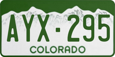 CO license plate AYX295