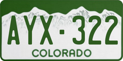 CO license plate AYX322