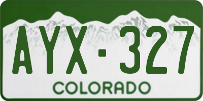 CO license plate AYX327