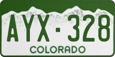 CO license plate AYX328