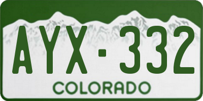 CO license plate AYX332