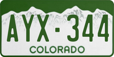 CO license plate AYX344