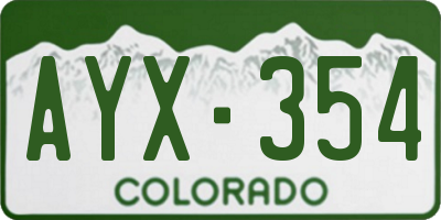 CO license plate AYX354