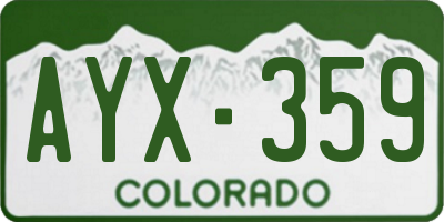 CO license plate AYX359