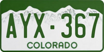 CO license plate AYX367