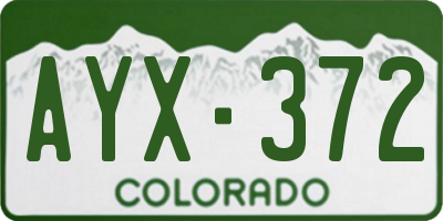 CO license plate AYX372
