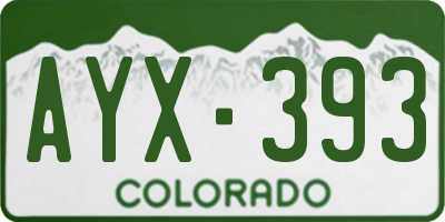 CO license plate AYX393