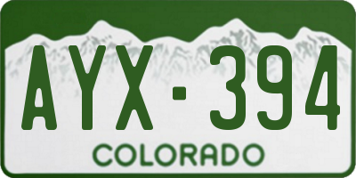 CO license plate AYX394