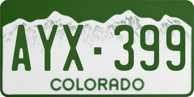CO license plate AYX399