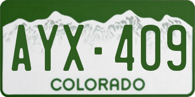 CO license plate AYX409