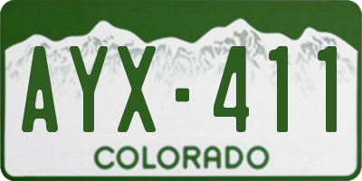 CO license plate AYX411