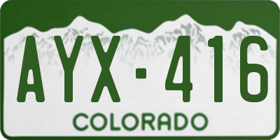 CO license plate AYX416