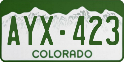 CO license plate AYX423