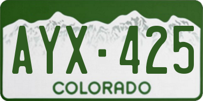 CO license plate AYX425