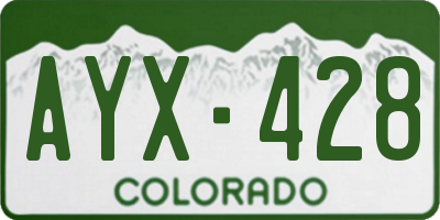 CO license plate AYX428