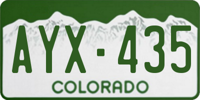 CO license plate AYX435