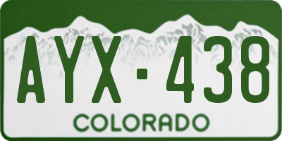 CO license plate AYX438