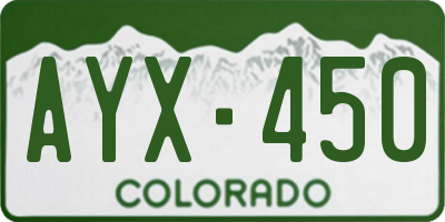 CO license plate AYX450