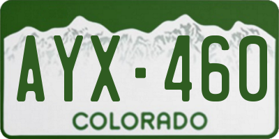 CO license plate AYX460