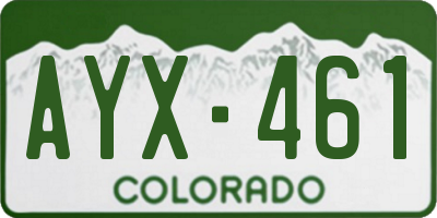 CO license plate AYX461