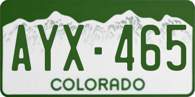 CO license plate AYX465