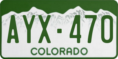 CO license plate AYX470