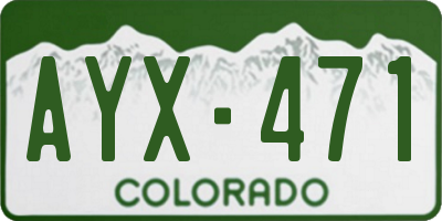 CO license plate AYX471