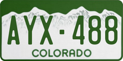 CO license plate AYX488
