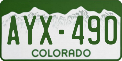 CO license plate AYX490