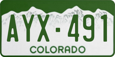 CO license plate AYX491