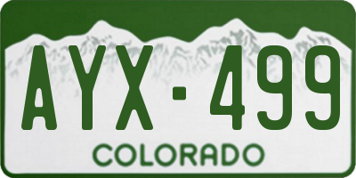 CO license plate AYX499
