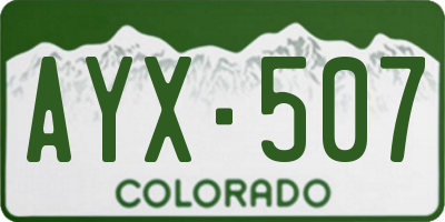 CO license plate AYX507